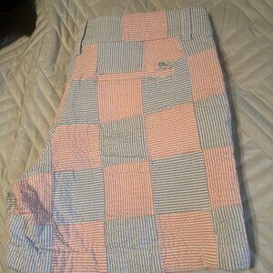 VINEYARD VINES SHEP & IAN RED BLUE SEERSUCKER PLAID SHORTS WOMENS SIZE 4